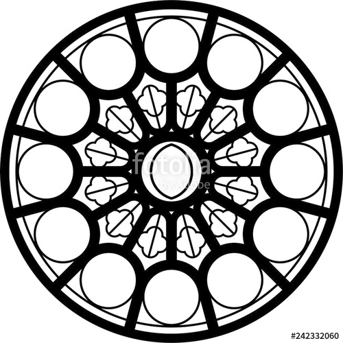 500x500 Mantes, France, Rose Window Stock Image And Royalty Free Vector