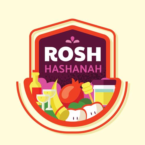 490x490 Rosh Hashanah Badge Vector Design