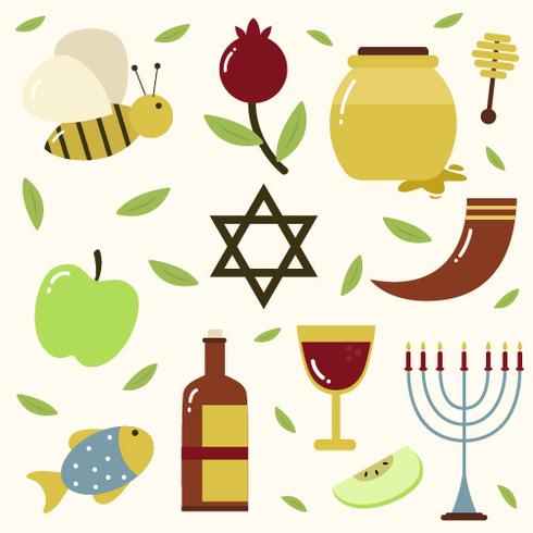 490x490 Rosh Hashanah Element Collection Vector