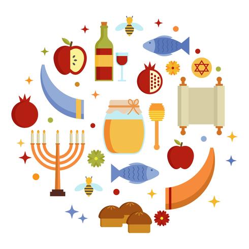 490x490 Rosh Hashanah Jewish Elements Vector