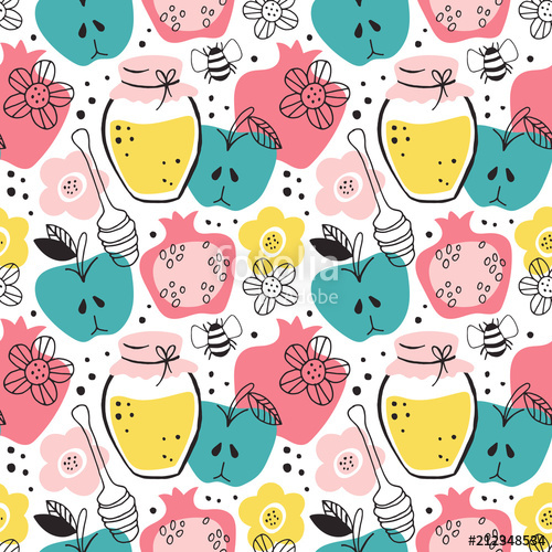 500x500 Rosh Hashanah Seamless Pattern Stock Image And Royalty Free