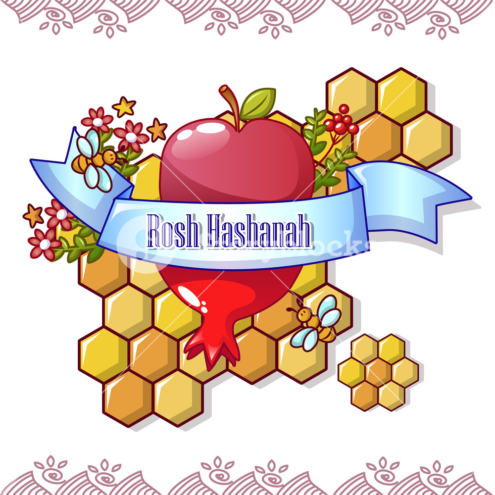 1000x1000 Rosh Hashanah Concept Background Cartoon Illustration Of Rosh