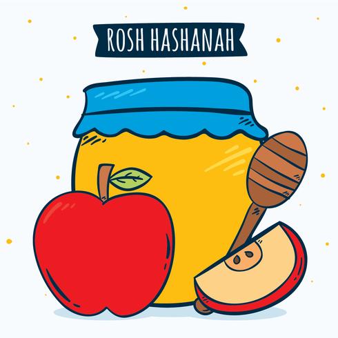 490x490 Hand Drawn Rosh Hashanah Element Vector