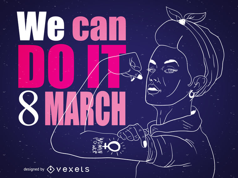 760x570 Women's Day Rosie The Riveter Illustration