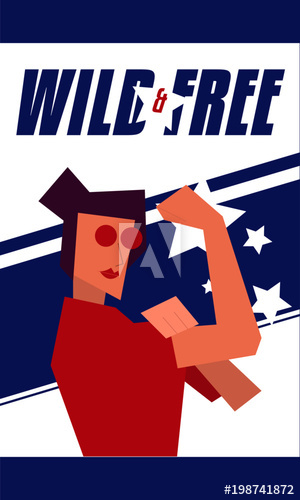 300x500 Wild And Free Modern Abstract We Can Do It Rosie The Riveter