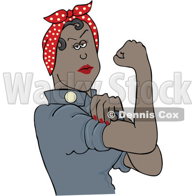 400x400 Clipart Black Rosie The Riveter Flexing Her Strong Muscles