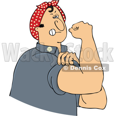 400x400 Clipart Chubby Rosie The Riveter Man Flexing His Muscles
