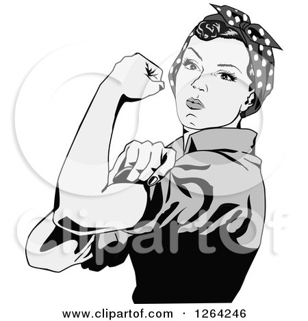 450x470 Clipart Of A Rosie The Riveter Flexing And We Can Do It Text