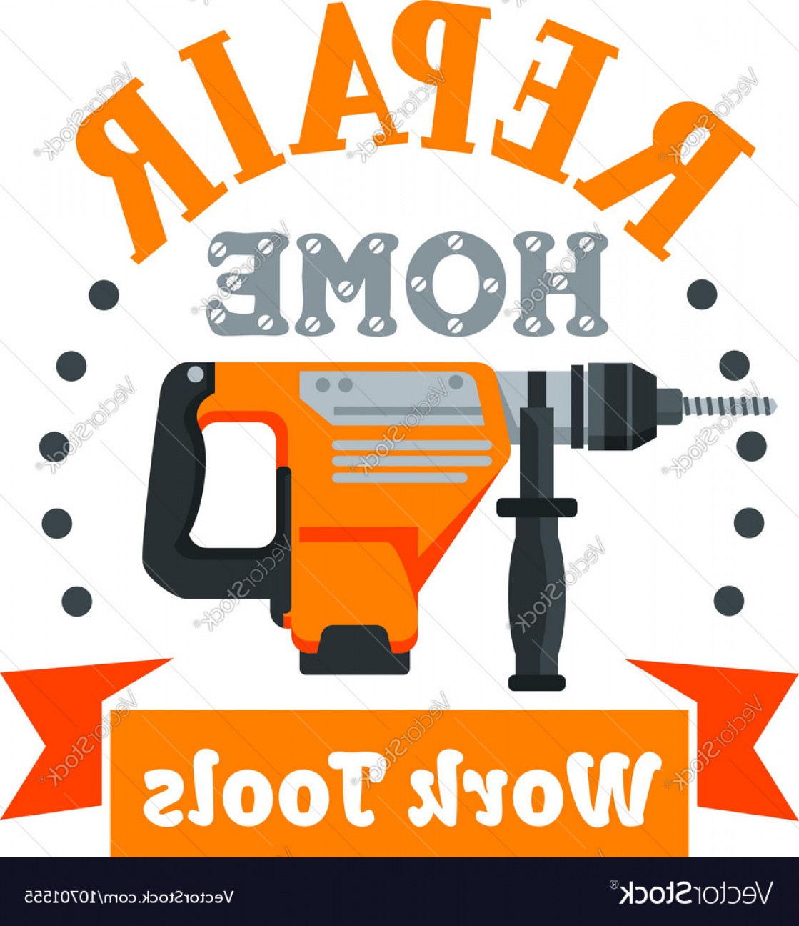 1119x1296 Building And Repair Tool Badge With Rotary Hammer Vector Studiogrfx