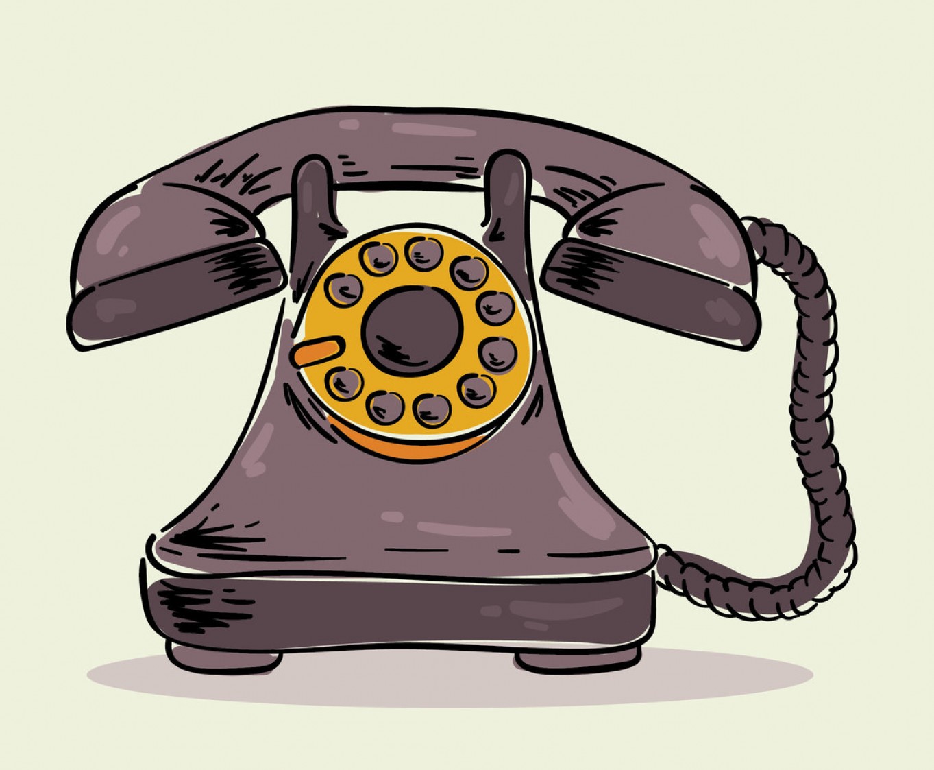 1363x1123 Hand Drawn Rotary Telephone Vector Soidergi