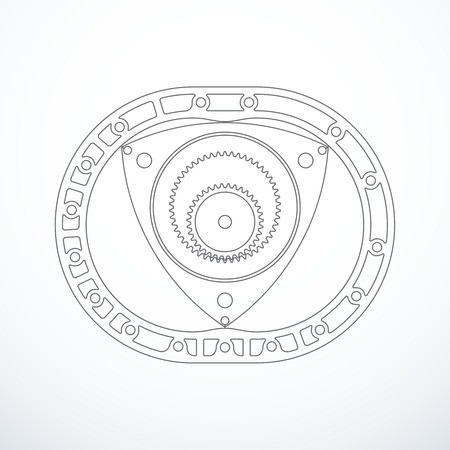 450x450 Rotary Wankel Engine Vector Illustration Royalty Free Vector