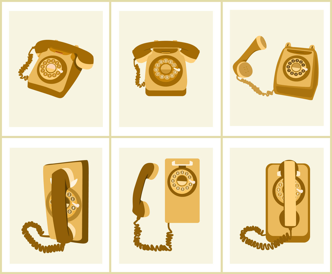 1136x936 Various Rotary Dial Telephones Vector Vector Art Graphics