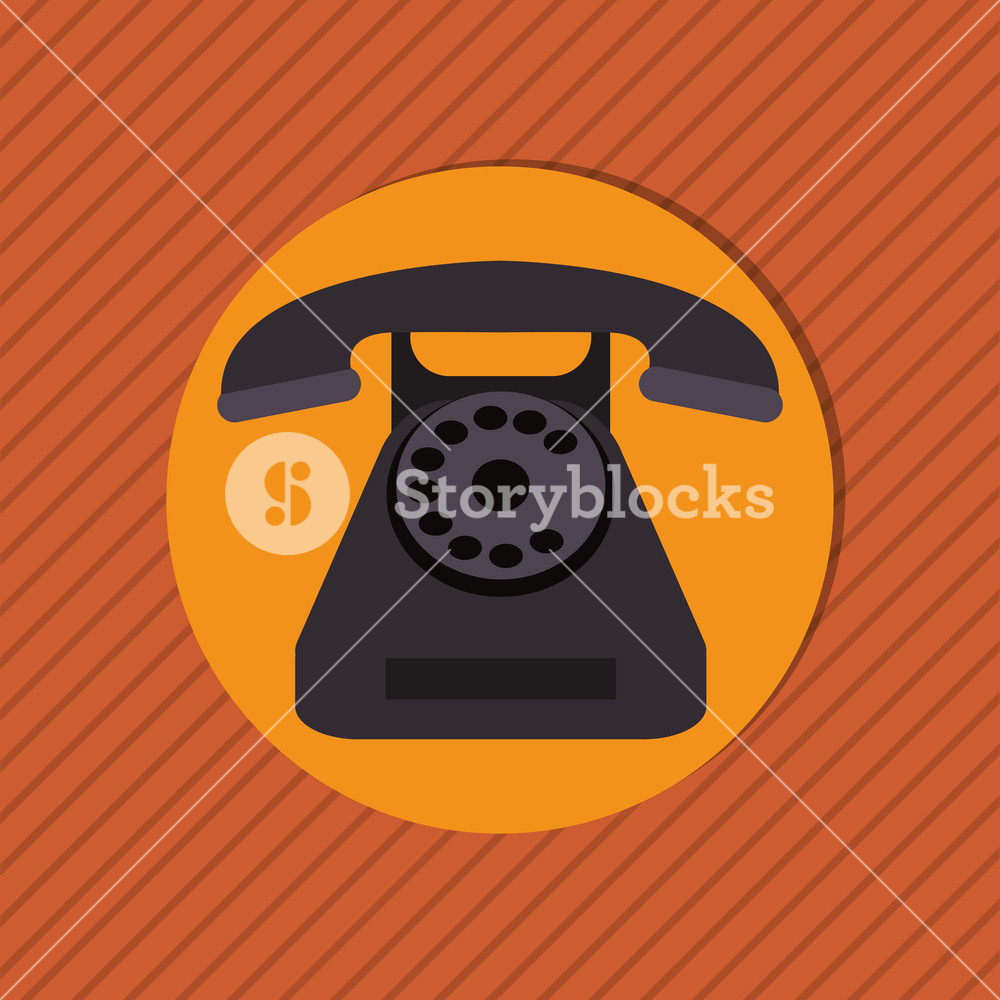 1000x1000 Rotary Phone Icon Image Vector Illustration Design Royalty Free