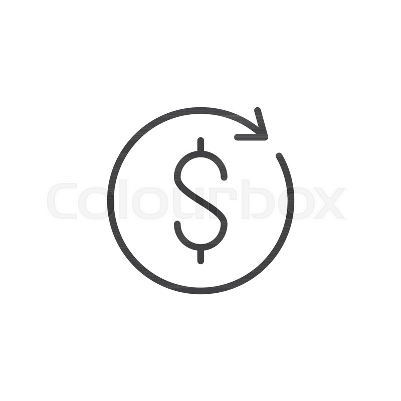 800x800 Rotate Arrow And Dollar Vector Icon Stock Vector Colourbox