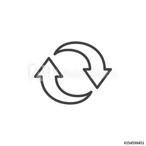 500x500 Synchronization Arrows Line Icon Linear Style Sign For Mobile