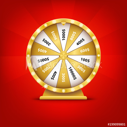 500x500 Realistic Spin Golden Fortune Wheel, Lucky Roulette Vector
