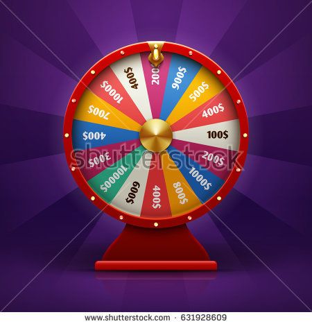 450x470 Realistic Spinning Fortune Wheel, Lucky Roulette Vector
