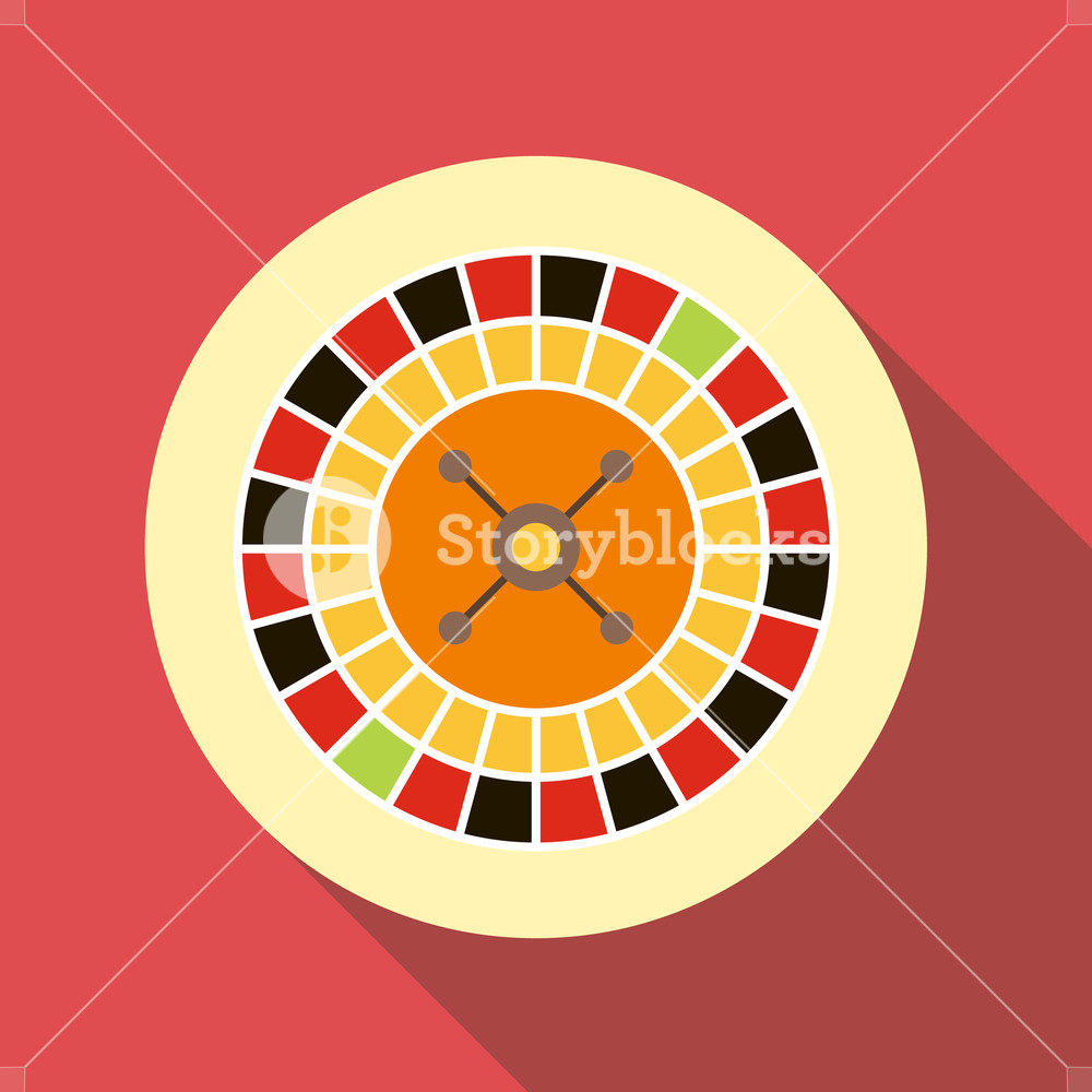 1000x1000 Casino Roulette Icon Flat Illustration Of Casino Roulette Vector