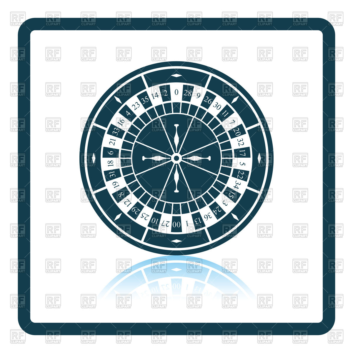 1200x1200 Shadow Reflection Design Of Roulette Wheel Icon Vector Image