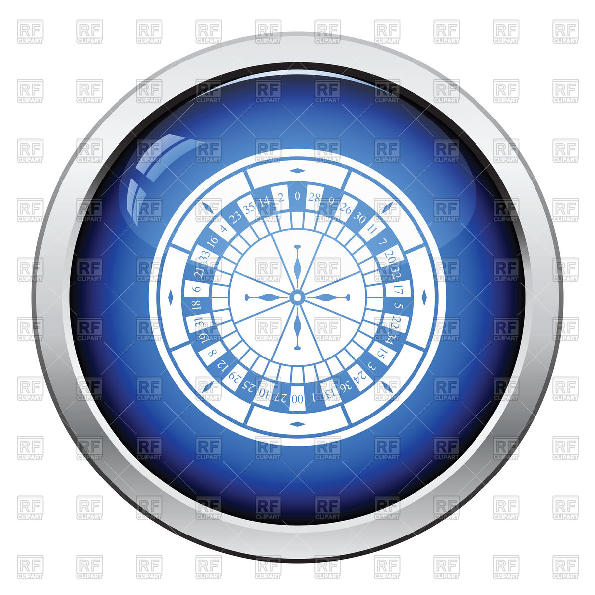 1200x1200 Blue Button With Roulette Wheel Icon Vector Image Of Sport
