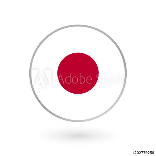 500x500 Japan Flag Icon Isolated On White Background Japanese Round Badge