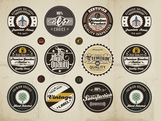 320x240 Vintage Round Badge Vector Material Free Download