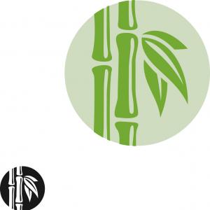 300x300 Bamboo Logo Leaves And Stem In A Round Badge Vector Catchsplace
