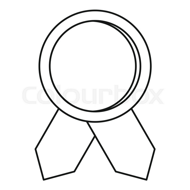 800x800 One Round Banner Icon Outline Stock Vector Colourbox