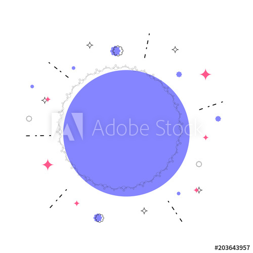 500x500 Round Banner Vector Illustration