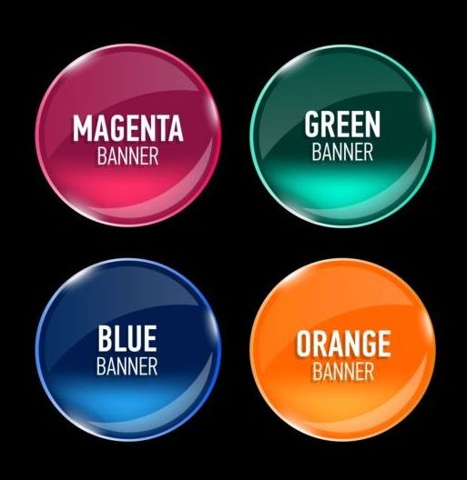 513x528 Round Glass Banners Vector Free Download