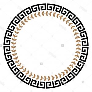 300x300 Greek Key Round Frame Typical Egyptian Assyrian And Greek Motives