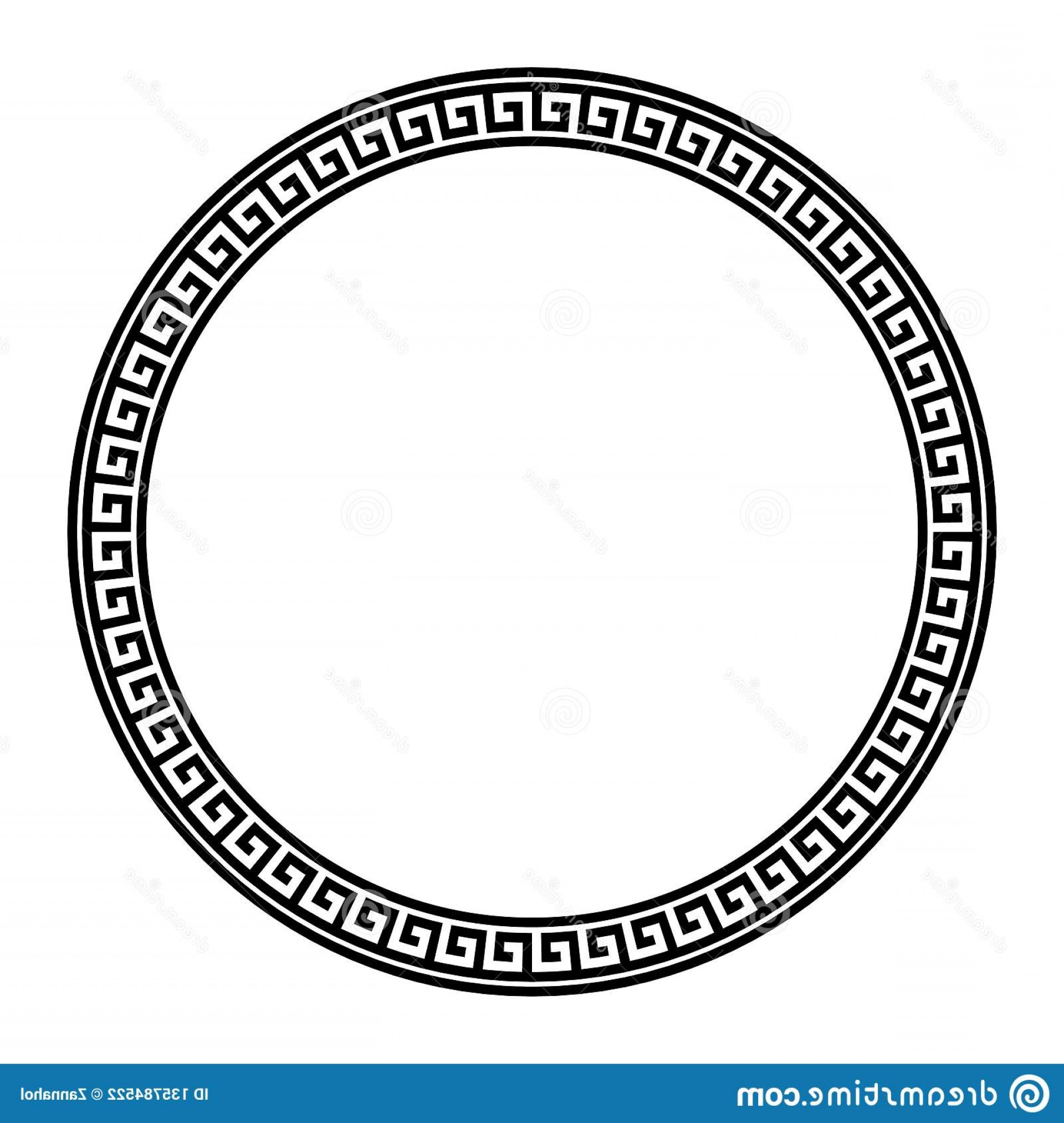 1920x2026 Greek Key Round Frame Typical Egyptian Assyrian Motives Circle