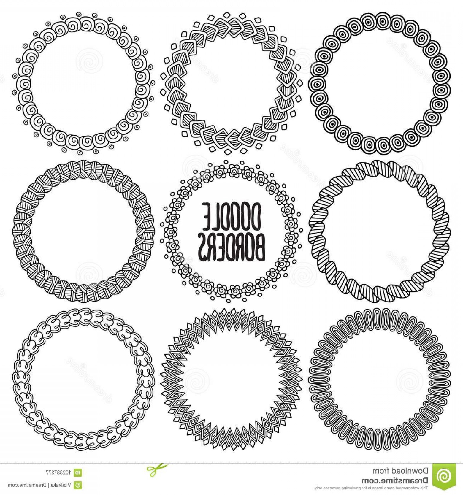 1560x1668 Hand Drawn Round Borders Vector Round Border Design Element Set