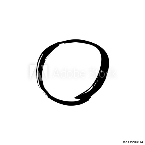 500x500 Rough Hand Drawn Circle Black Isolated Frame Paintbrush Round