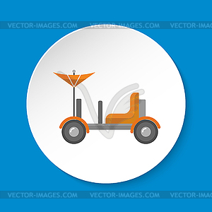 300x300 Lunar Rover Icon In Flat Style On Round Button