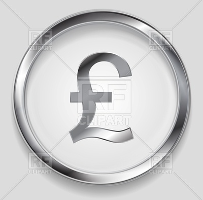 400x394 Metallic Pound Symbol Logo In Round Button Vector Image