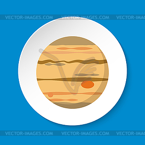 300x300 Planet Jupiter Icon In Flat Style On Round Button