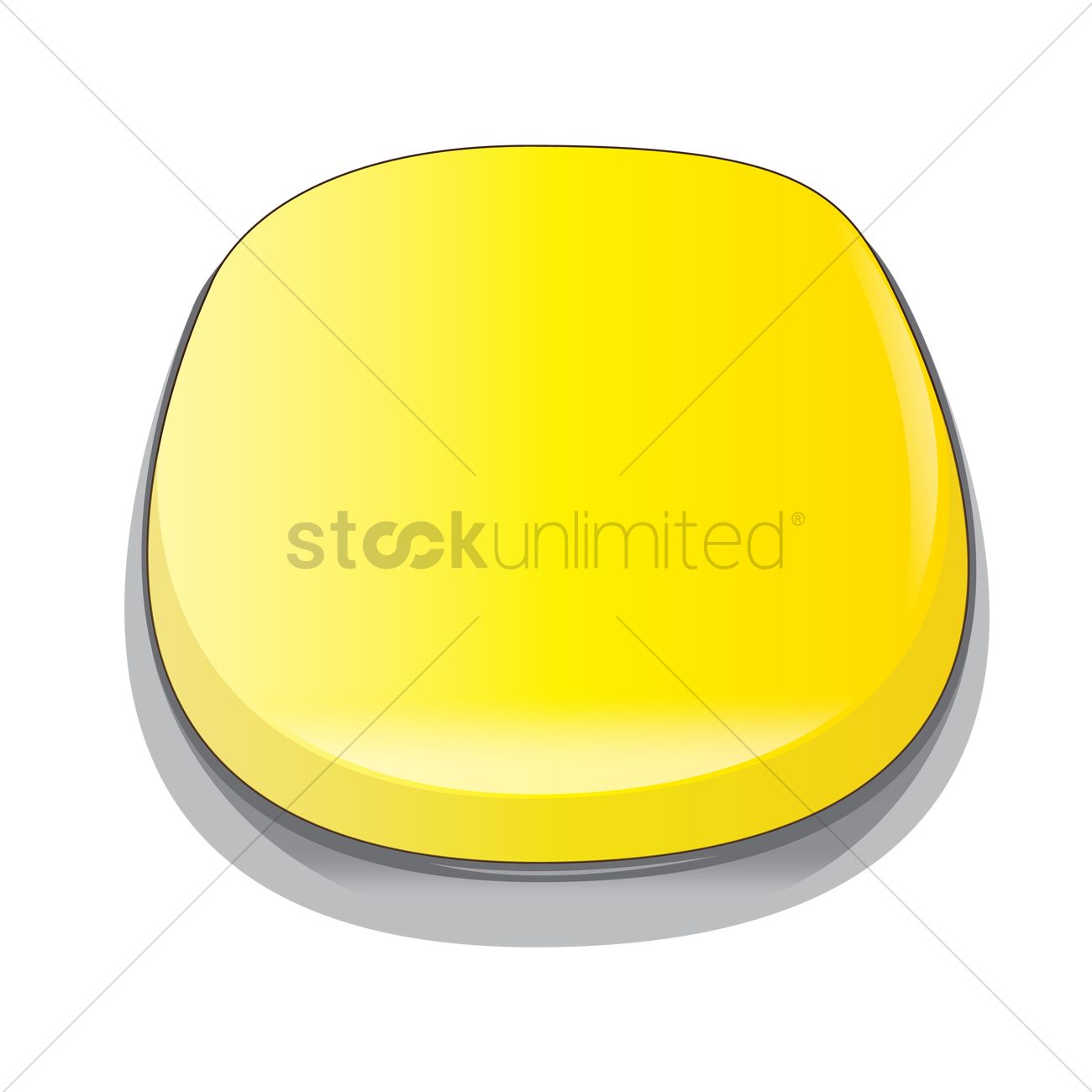 1300x1300 Yellow Round Button Vector Image