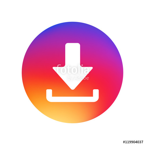 500x500 Download Icon Upload Button Load Symbol Round Button Vector