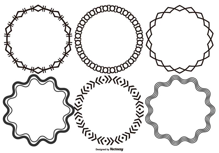 700x490 Round Decorative Vector Frames