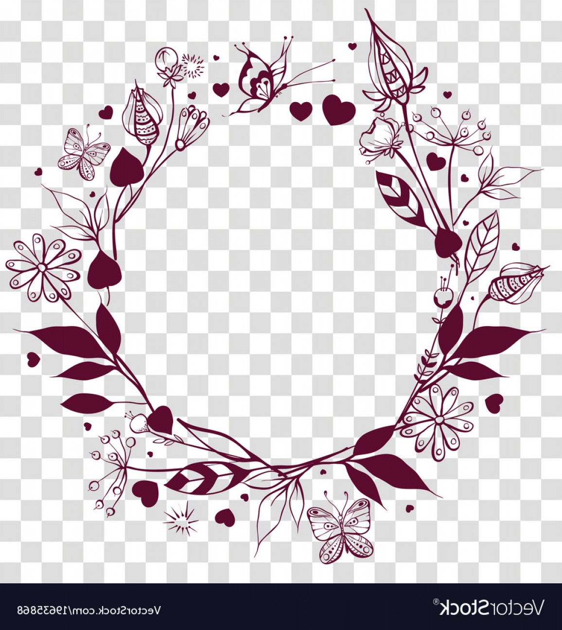 1156x1296 Round Frame Floral Ornament On Transparent Vector Handandbeak
