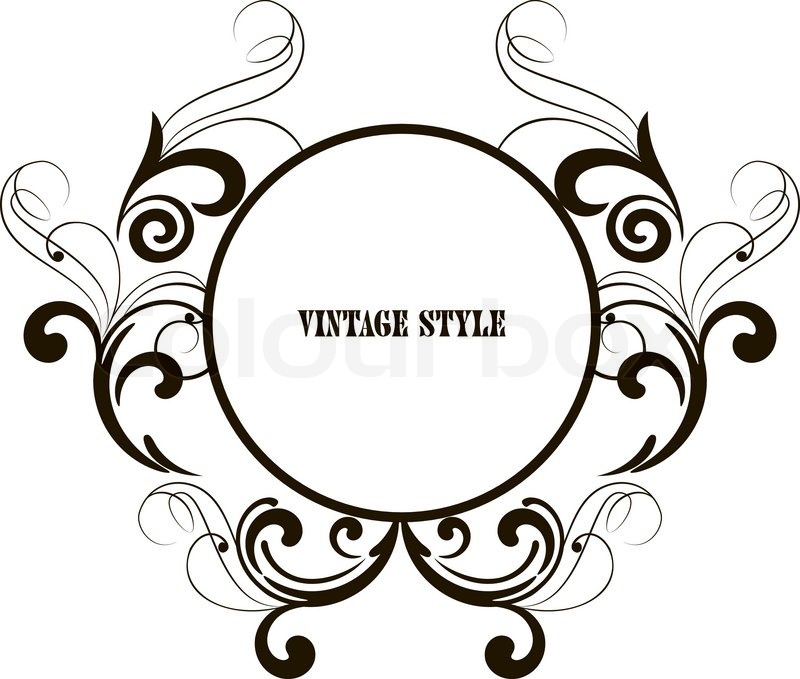 800x679 Round Frame With Decorative Branch Stock Vector Colourbox