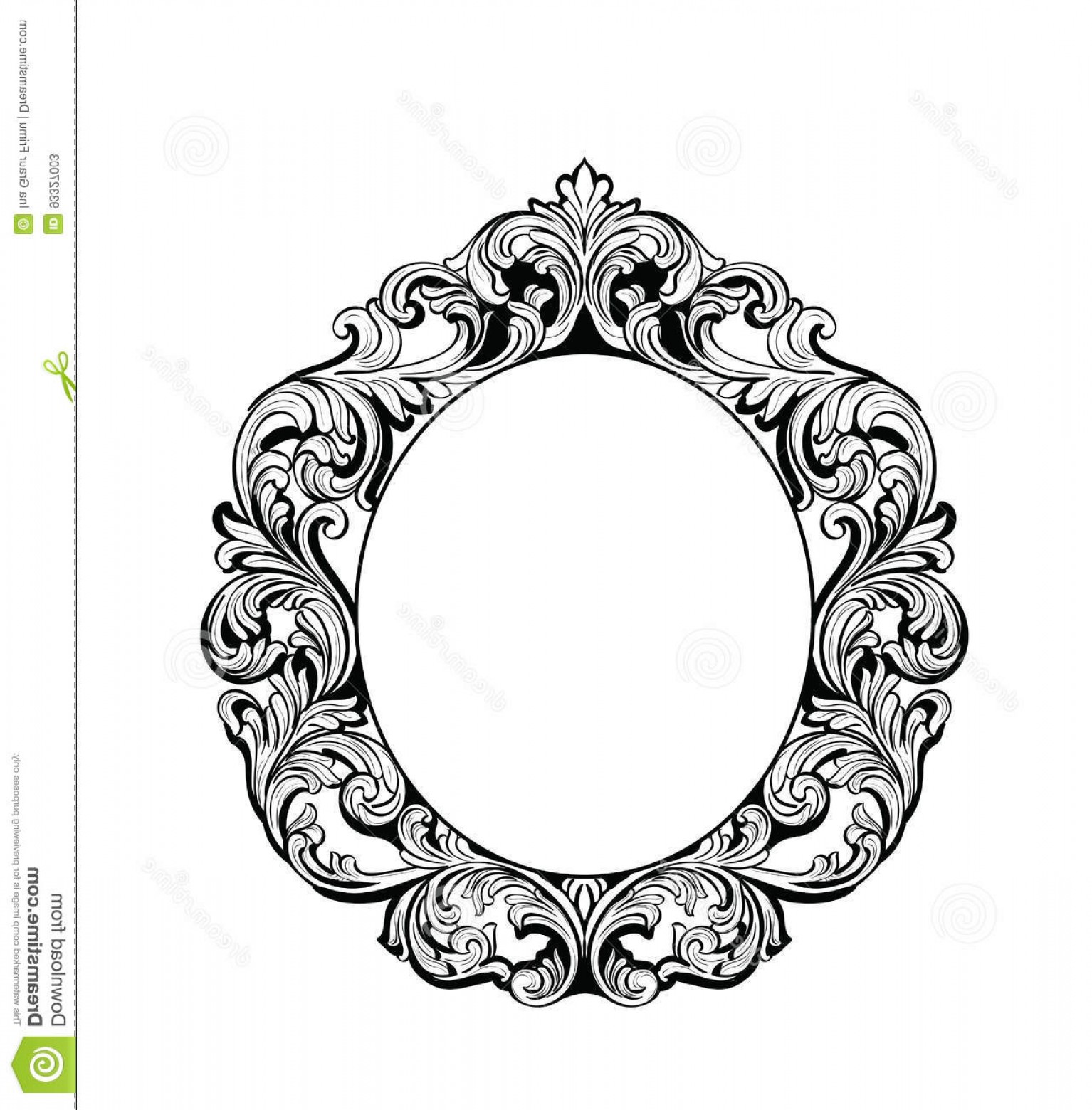 1534x1560 Stock Illustration Imperial Baroque Mirror Round Frame Vector