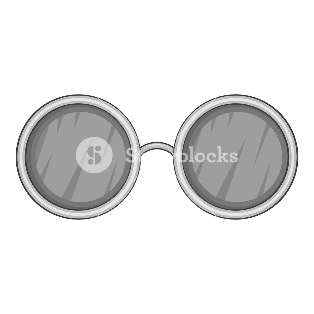 1000x1000 Glasses With Black Round Lenses Icon Gray Monochrome Illustration