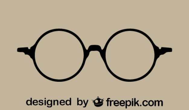 626x366 Round Retro Glasses Icon Vector Free Download