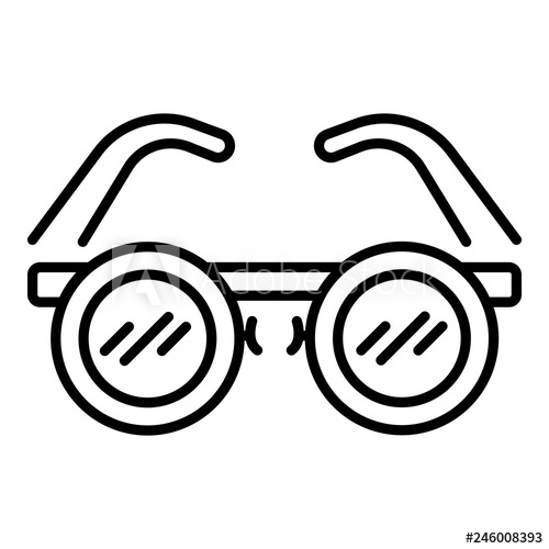500x500 Sun Round Glasses Icon Outline Sun Round Glasses Vector Icon