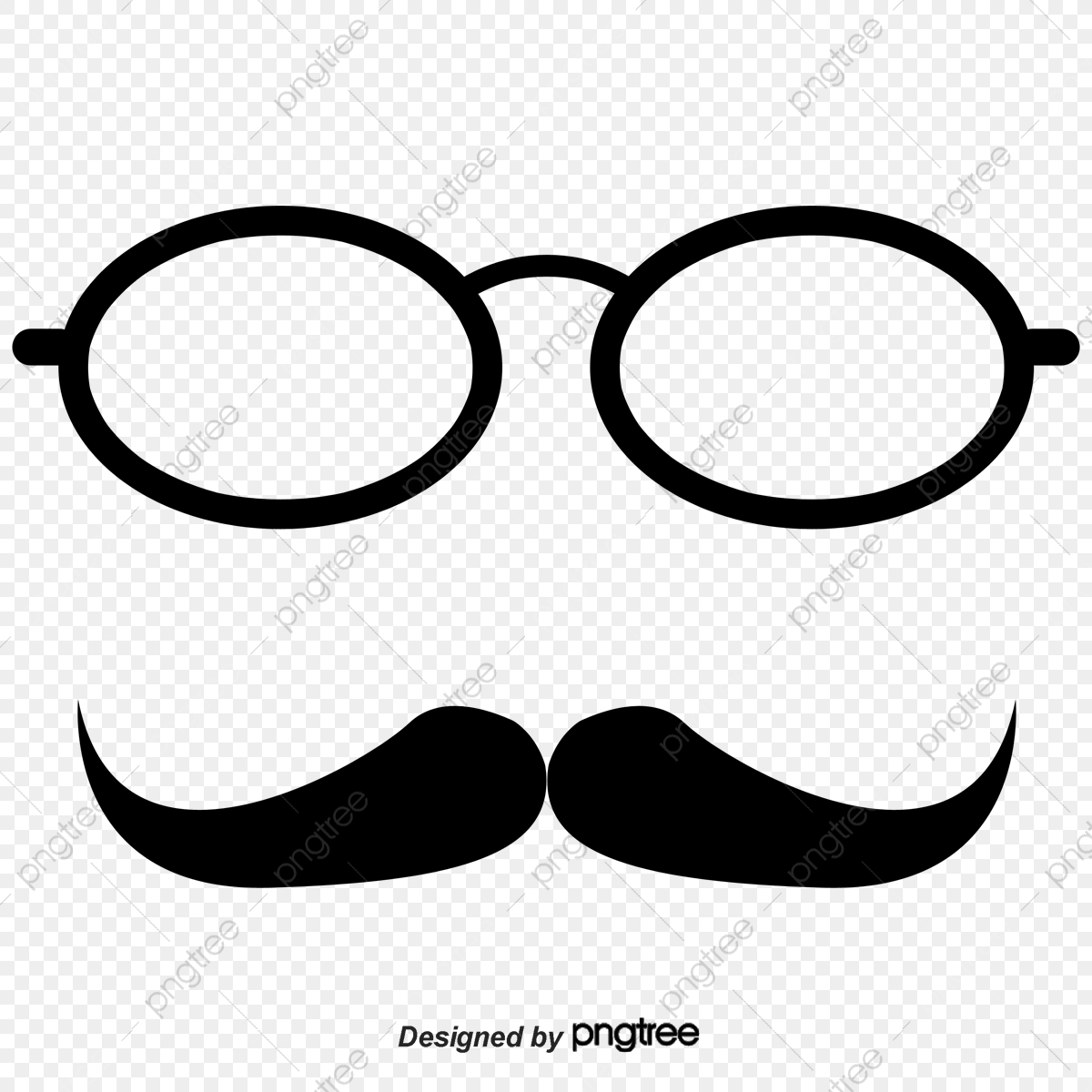 1200x1200 Vector Cartoon Scholar Beard Glasses, Round Glasses, Lu Xun