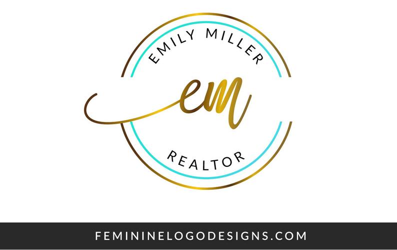 794x499 Gold Logo Initials Logo Round Logo Watermark Logo Modern Etsy