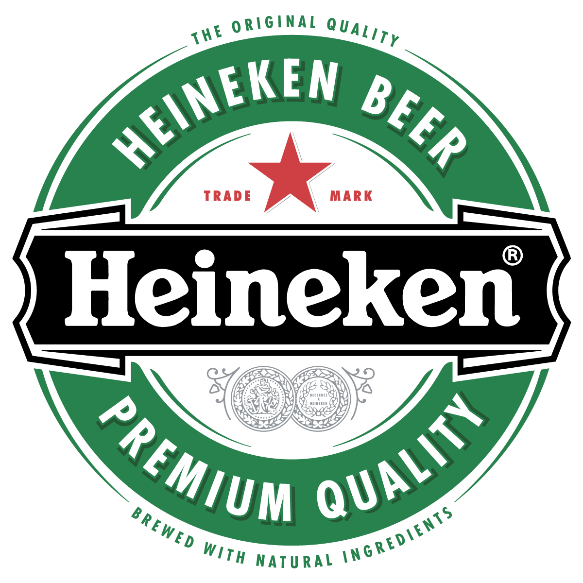 1200x1200 Heineken Beer Round Logo Vector Label Free Vector Silhouette