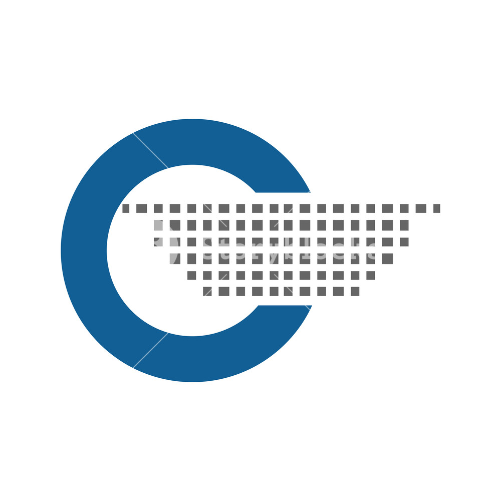 1000x1000 Blue Round Circle Logo Vector Icon Royalty Free Stock Image